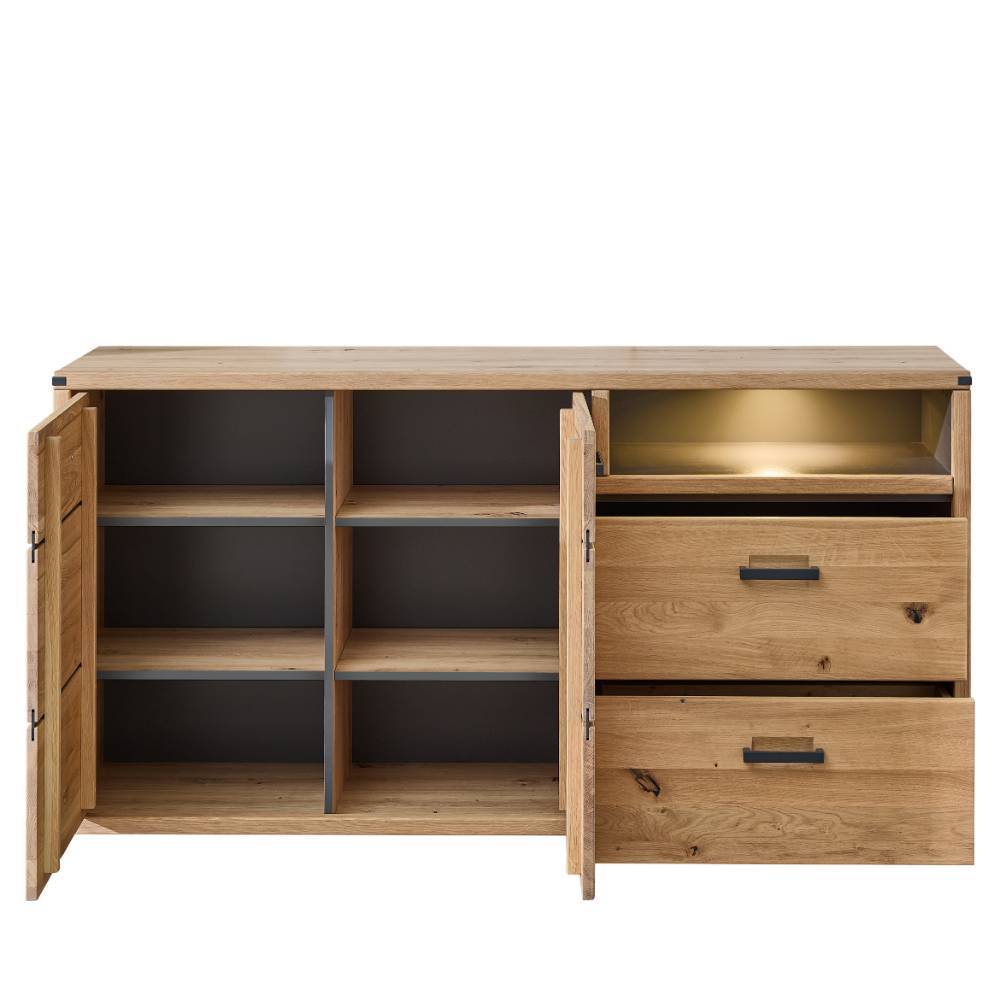 Sideboard Tablonero in Wildeichefarben mit LED Beleuchtung