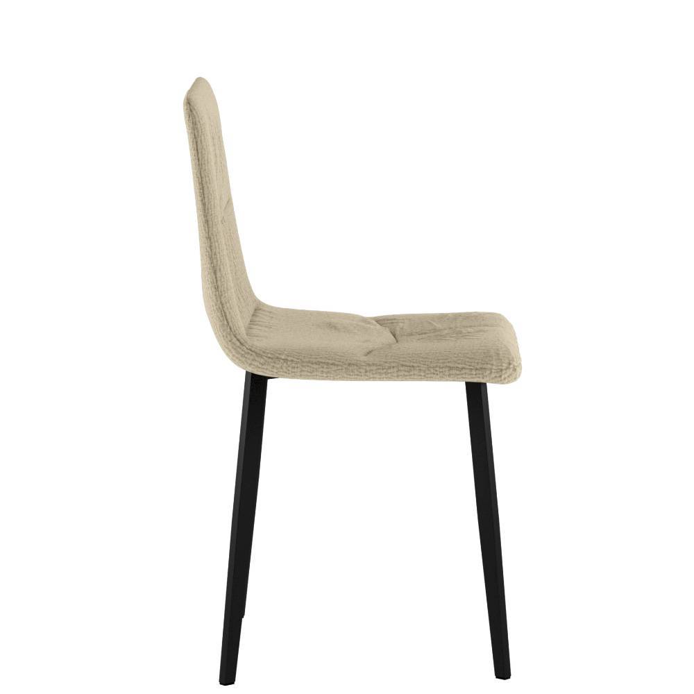 Esszimmerstuhl Madhu in Beige aus Strukturstoff (4er Set)