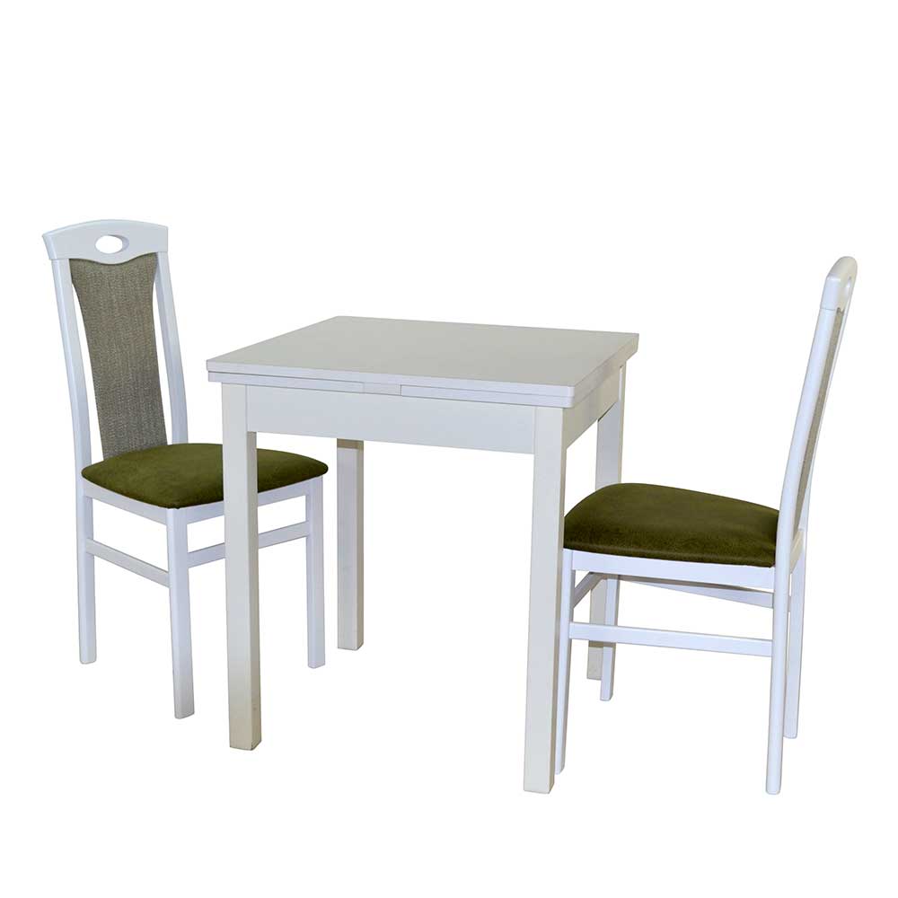 2 Personen Tischgruppe Nesa in Weiß und Grün (dreiteilig)