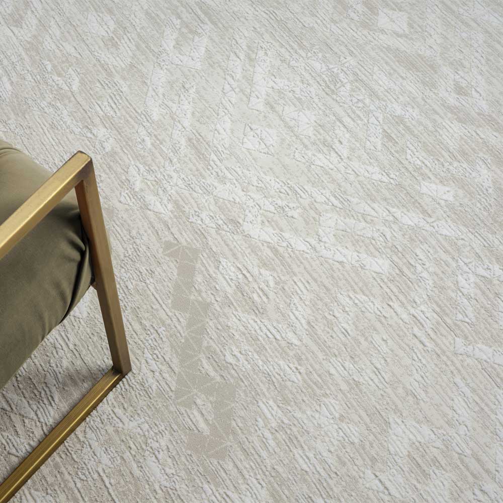Heller Teppich Rechteck Ipsum in Cremefarben & Beige Kurzflor