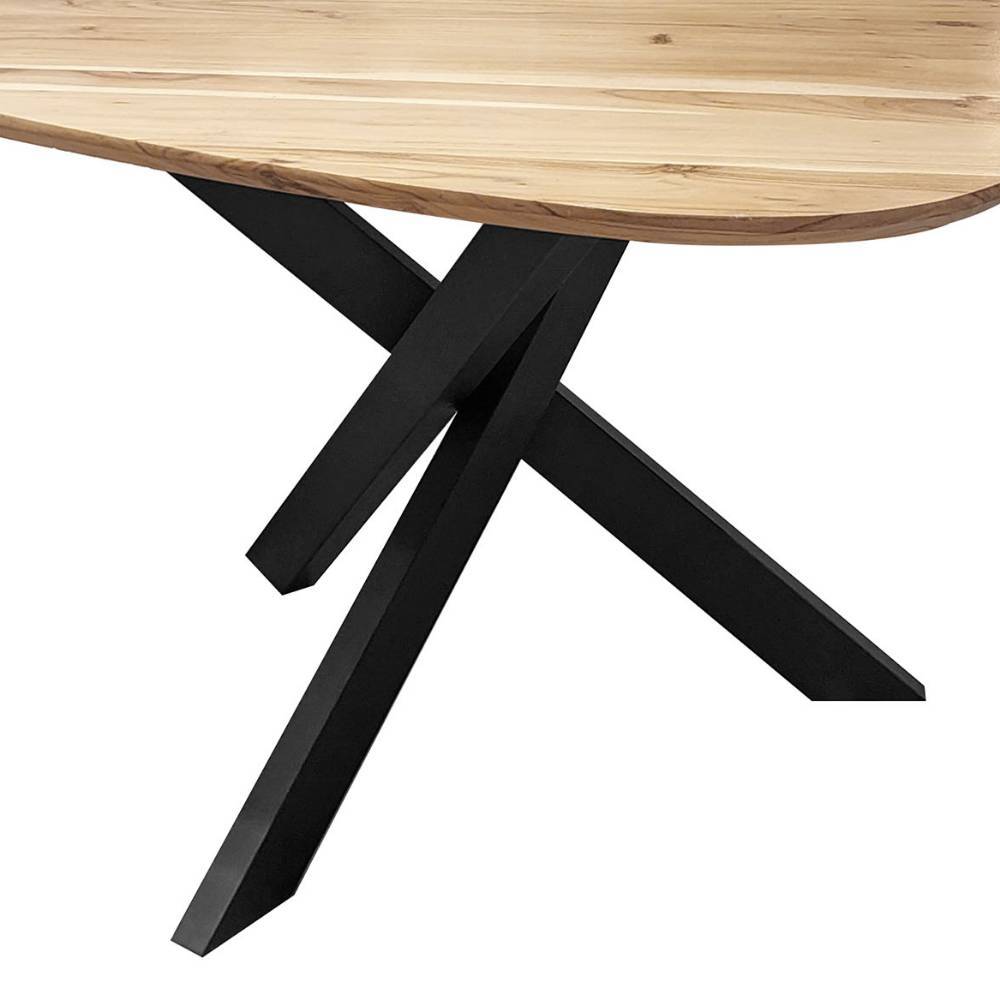 Esszimmer Tisch Finallo aus Akazie Massivholz und Metall
