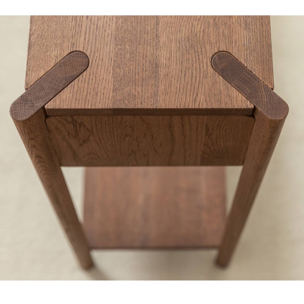 Eiche Massivholz Konsolentisch Sona braun geölt 28 cm tief