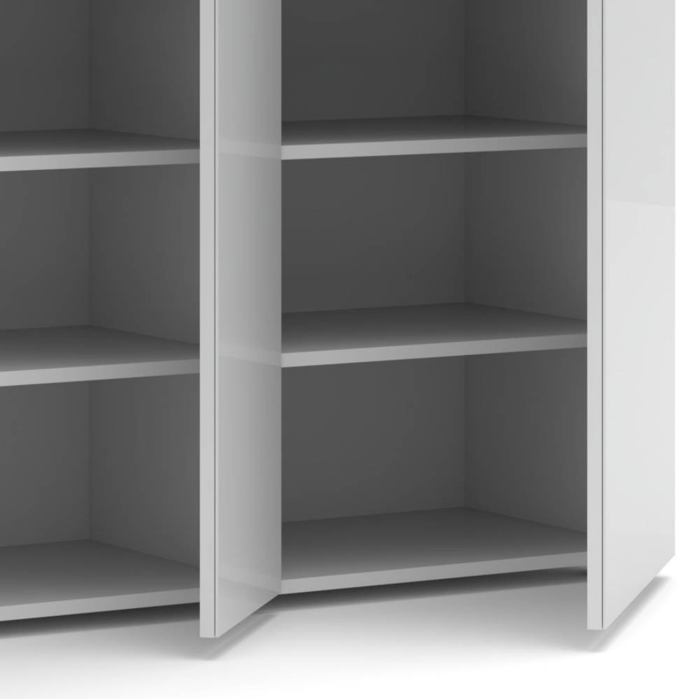 Highboard Pandoro mit Drehtüren und Metallgriffen