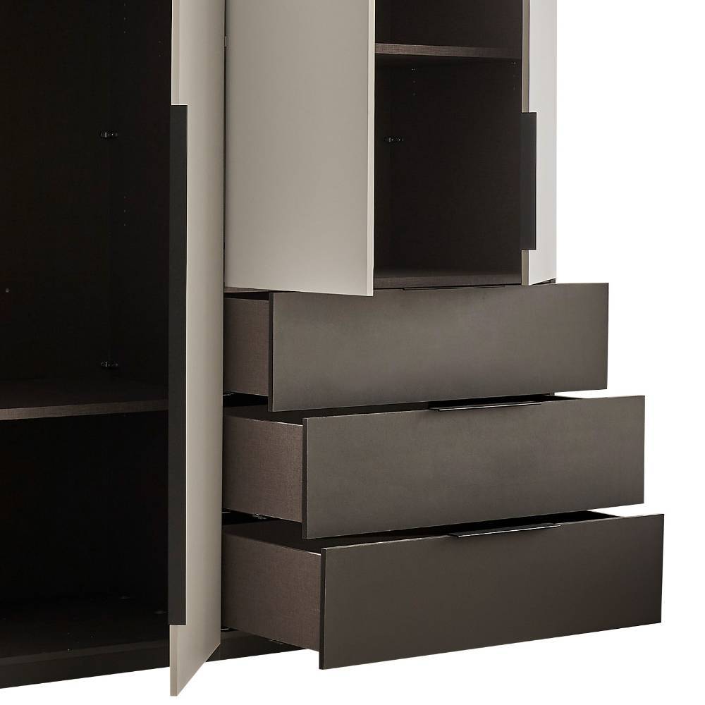 Drehtürenschrank Arionn mit drei Schubladen in modernem Design
