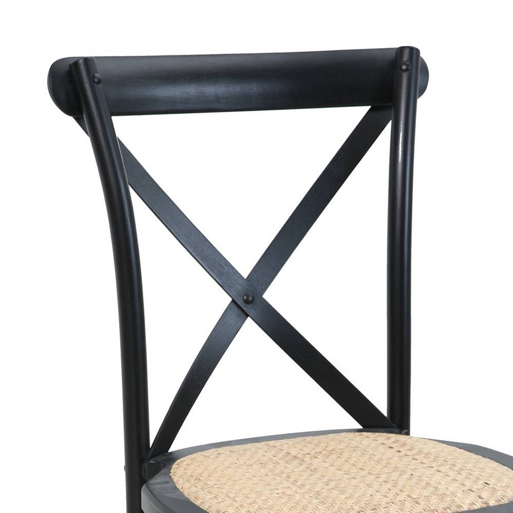 Esszimmerstuhl Brandon im Retrostil mit Gestell aus Massivholz (2er Set)