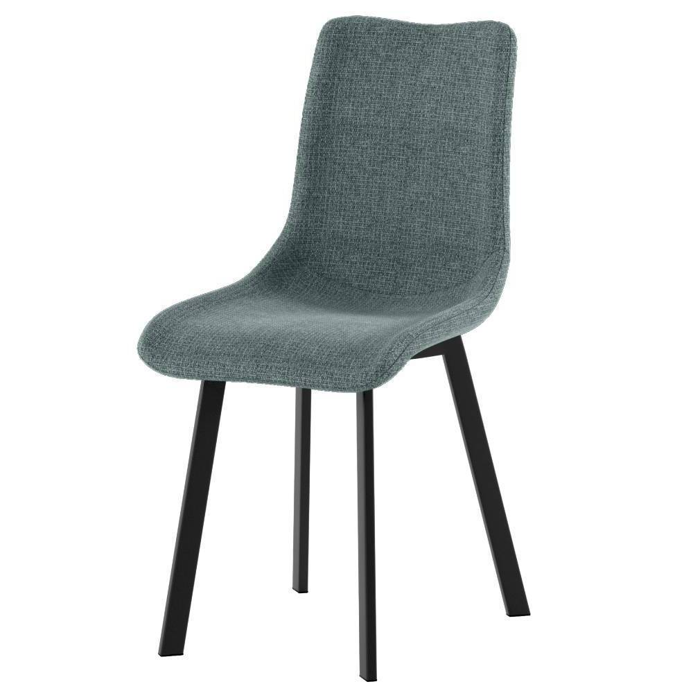 Polsterstuhl Esszimmer Top in Blaugrau mit Gestell aus Metall (4er Set)