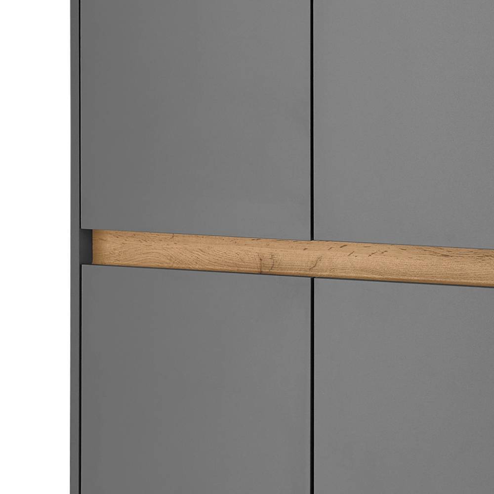 Flurgarderobenset Uzniana in Anthrazit melaminbeschichtet (zweiteilig)