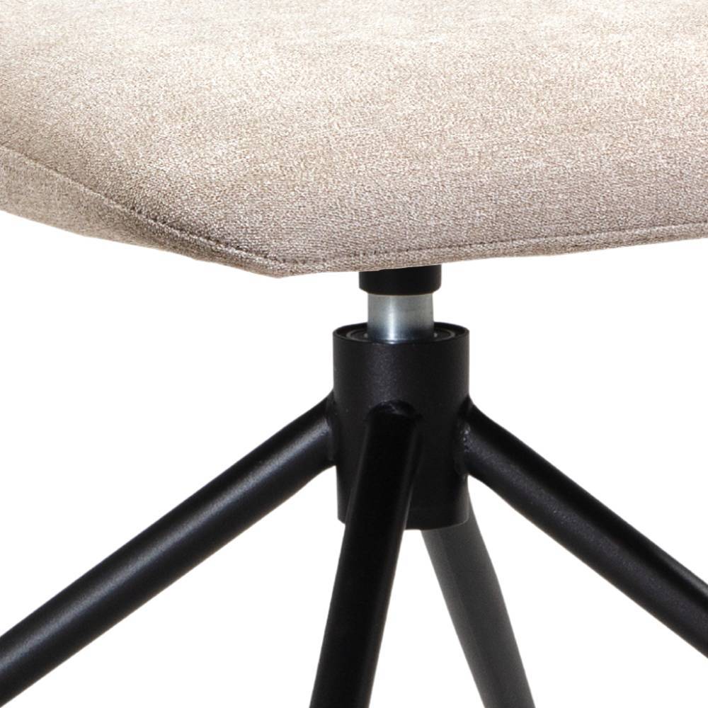 Polsterstuhl Esszimmer Romanca in Beige um 360 Grad drehbar (2er Set)