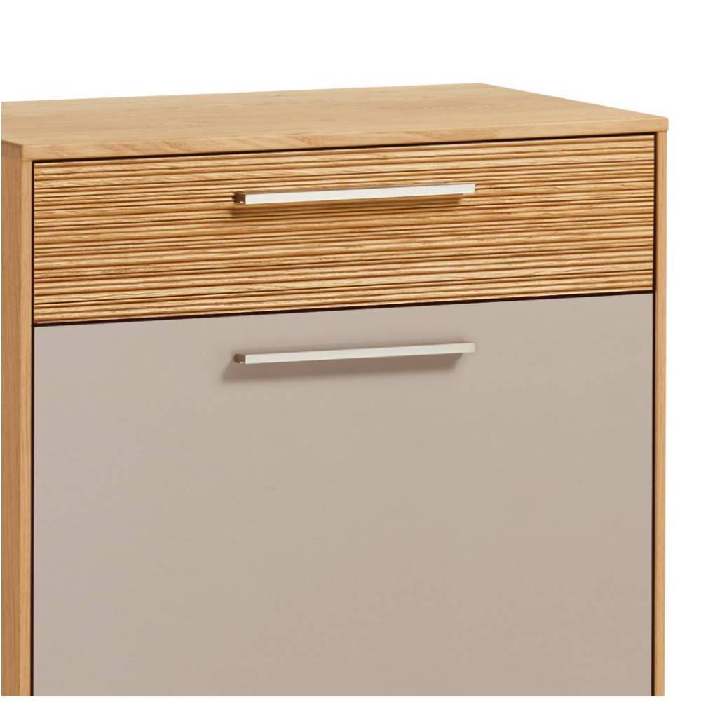 Mehrzweck Kommode Frasyn in Taupe und Eiche Bianco