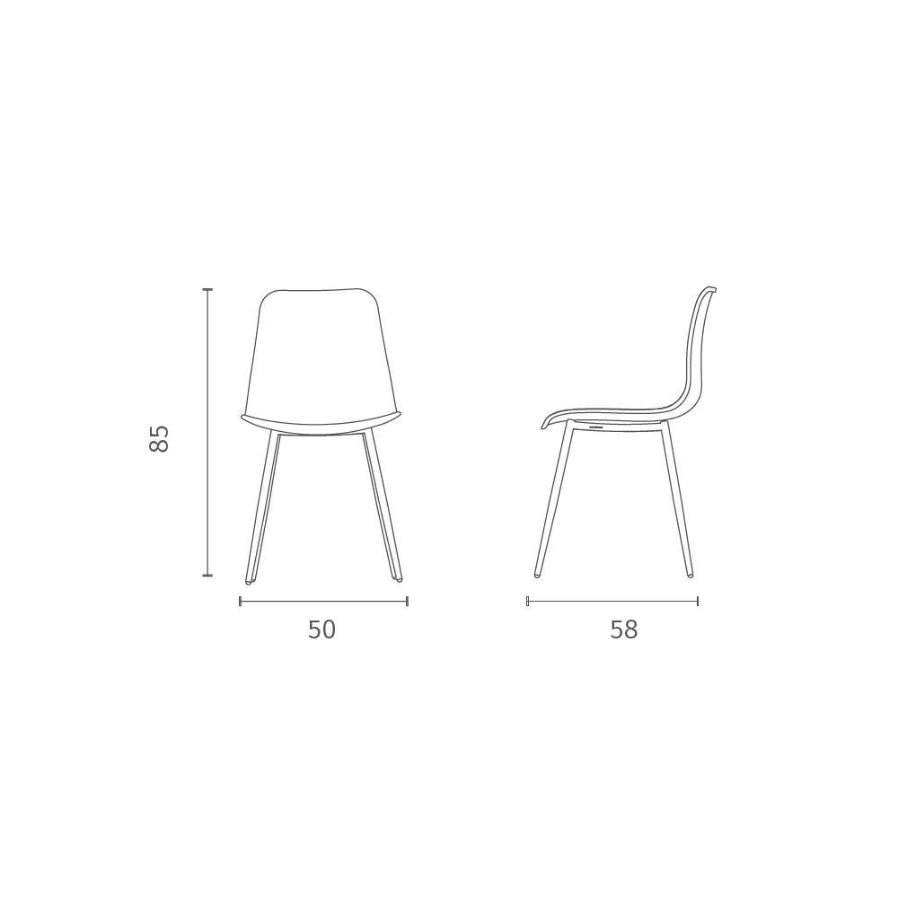 Essstuhl Lemgo in modernem Design mit Gestell aus Metall (4er Set)