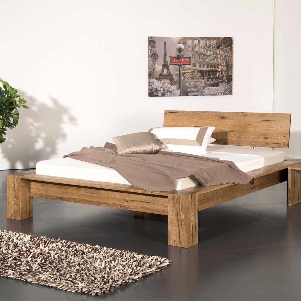 Bett Zipna aus Eiche massiv