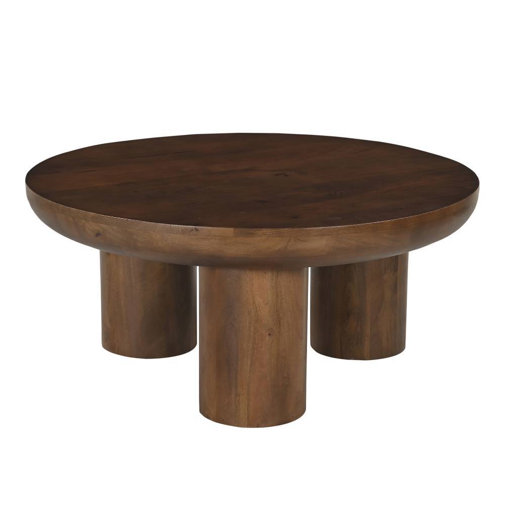 Vollholztisch Iloca in runder Form aus Mangobaum Massivholz