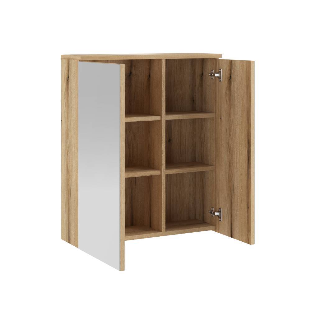 Badspiegelschrank Pattinos in Wildeichefarben 60 cm breit
