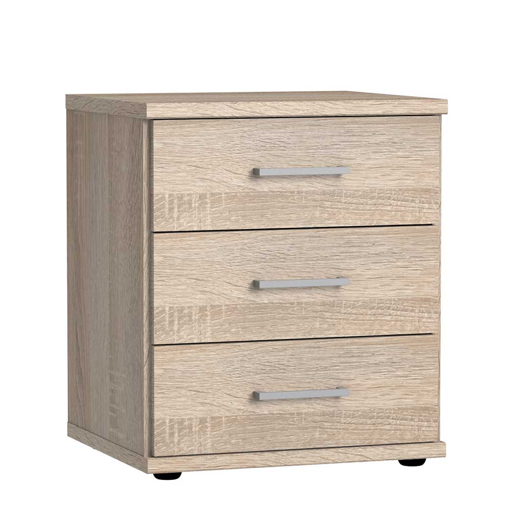 Nachtschrank Estella mit drei Schubladen 58 cm hoch
