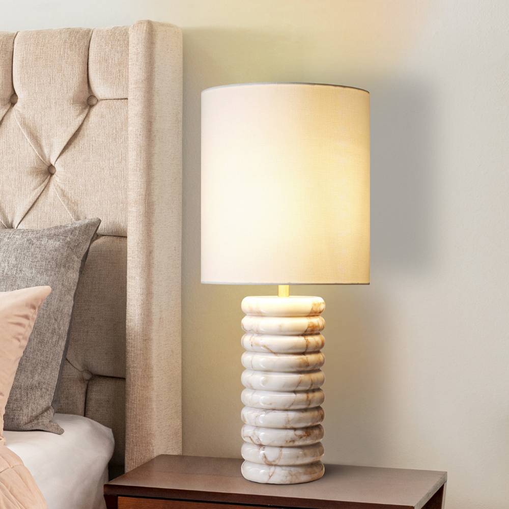 Tischlampe Dascalo aus Marmor 65 cm hoch