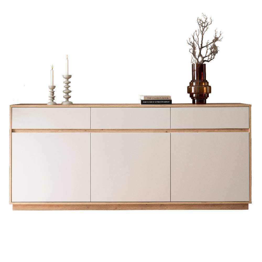 Sideboard Ikba mit drei Schubladen und Drehtüren