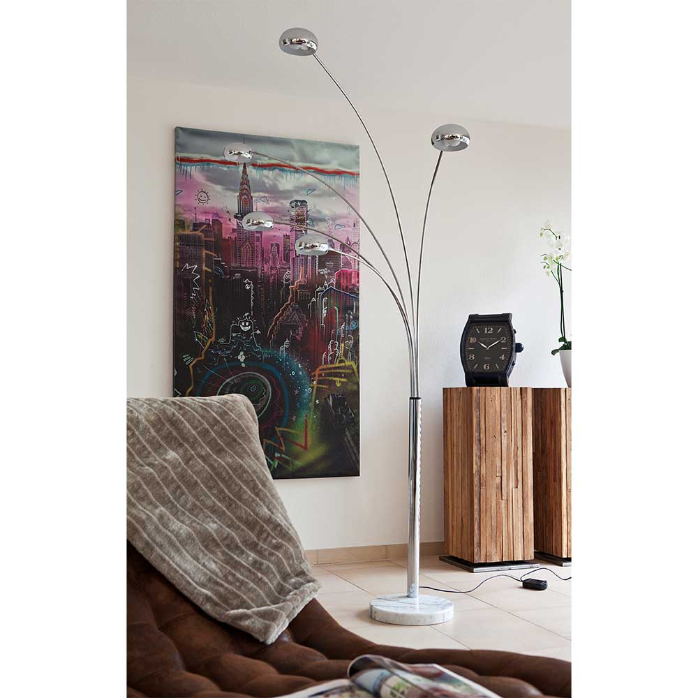 Design Stehlampe Emangov in Chromfarben 5-flammig