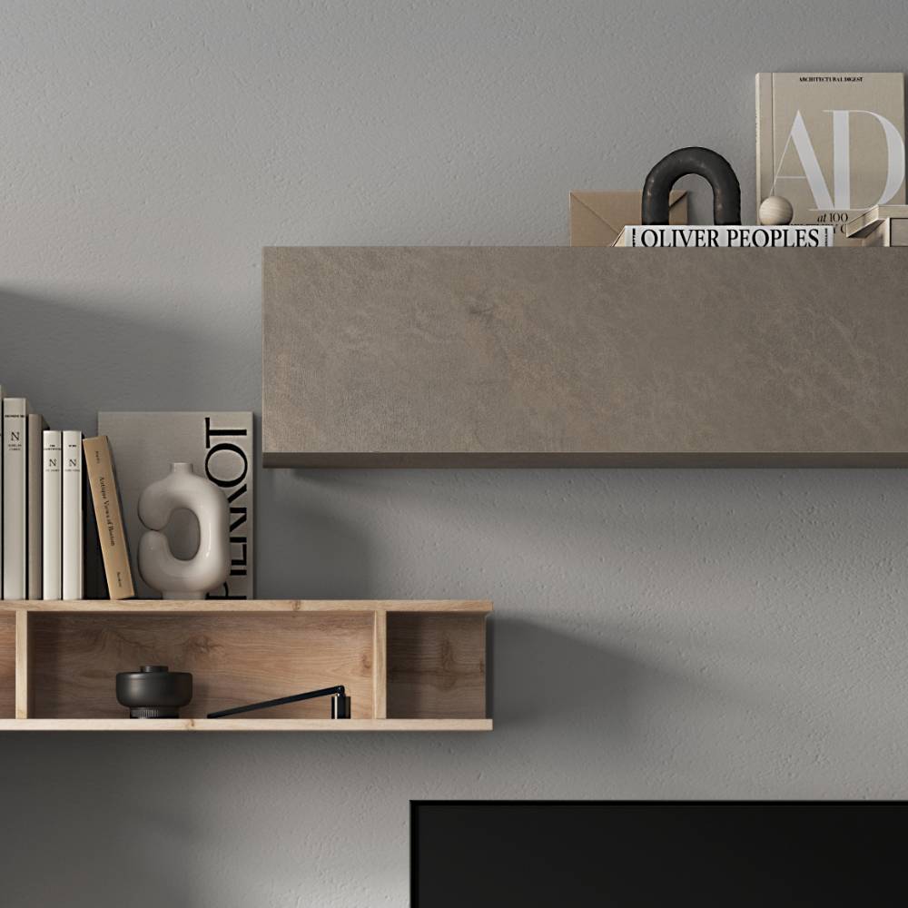TV Wohnwand Yaderra 276 cm breit für die Wandmontage (siebenteilig)