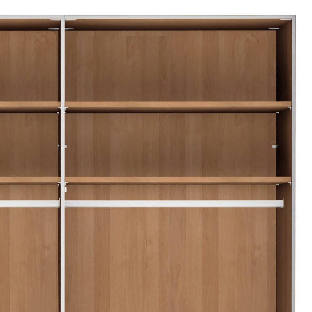 Kleiderschrank mit Glasfront Merkur in Eiche Bianco und Dunkelbraun