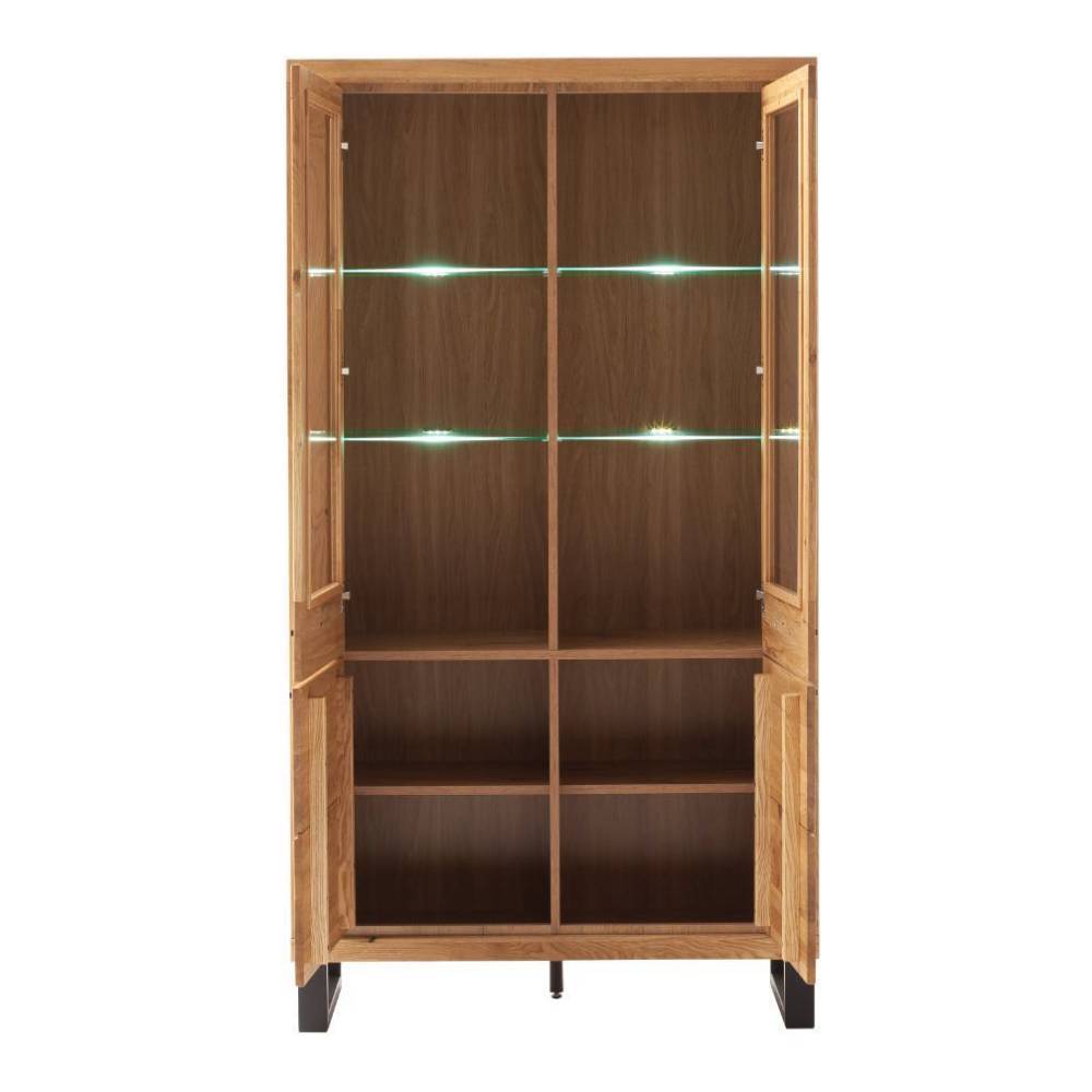 Wohnzimmervitrinenschrank Suzana im Industry und Loft Stil in Wildeichefarben