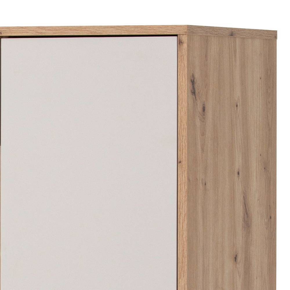 Highboard Ikba in Wildeichefarben und Hellgrau