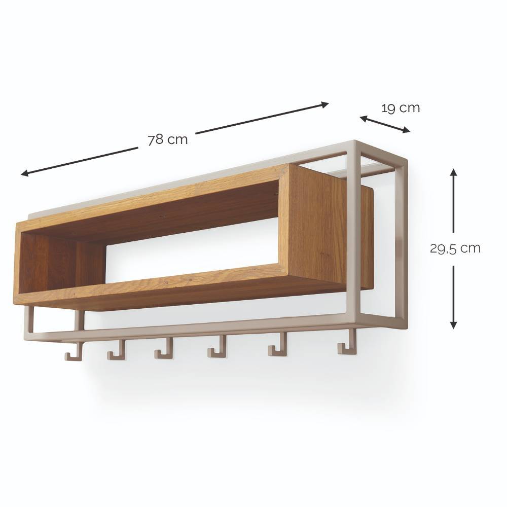 Garderobe Ayla aus Eiche Massivholz und Stahl