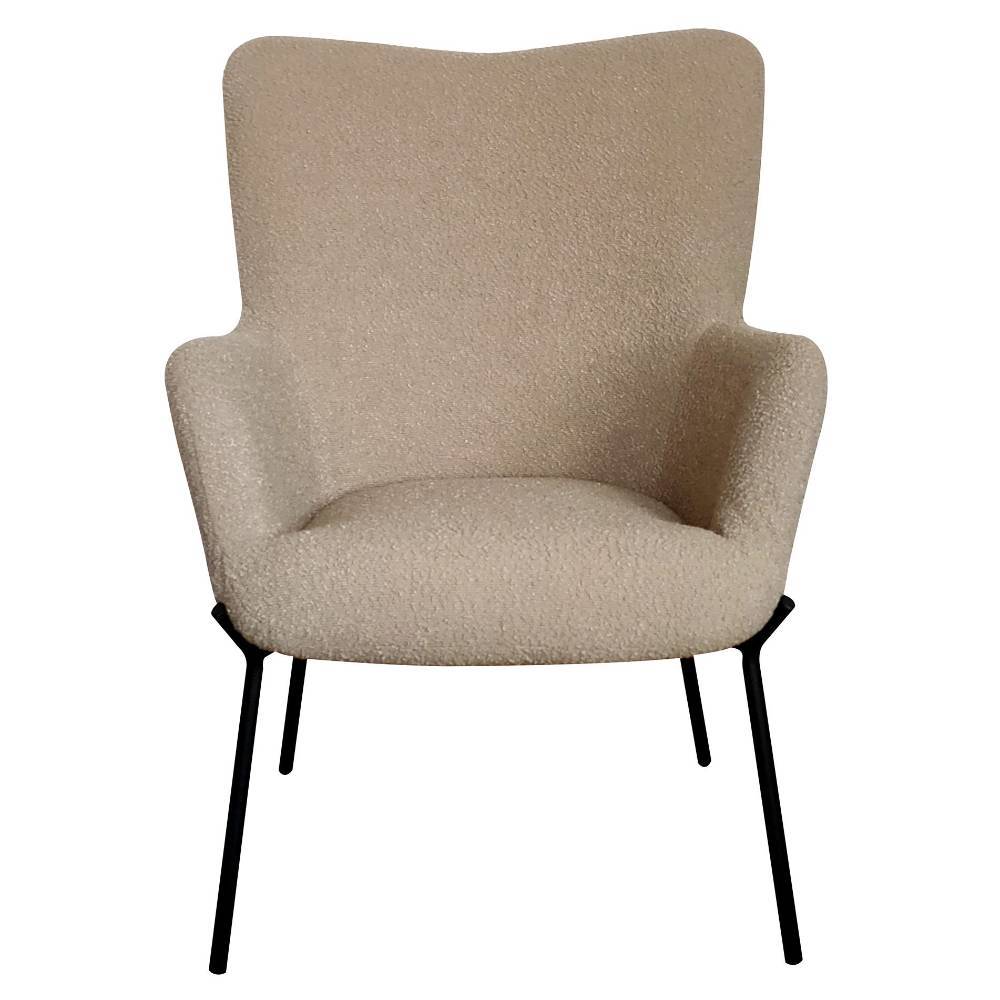 Polstersessel Carnin aus Boucle Stoff im Skandi Design