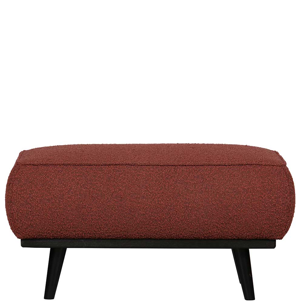Boucle-Stoff Polsterhocker Kedniel in Rotbraun 80 cm breit