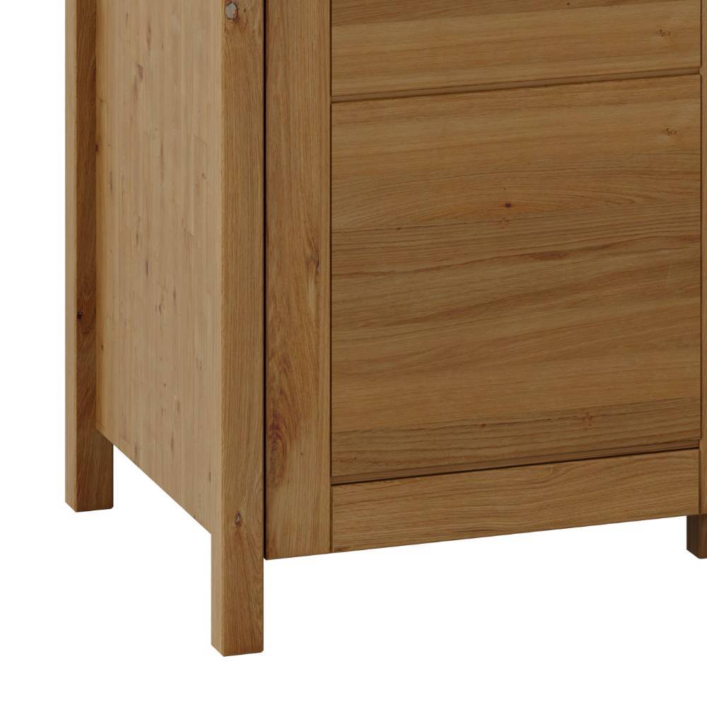 Massivholz Kleiderschrank Vally mit Drehtüren und Metallgriffen