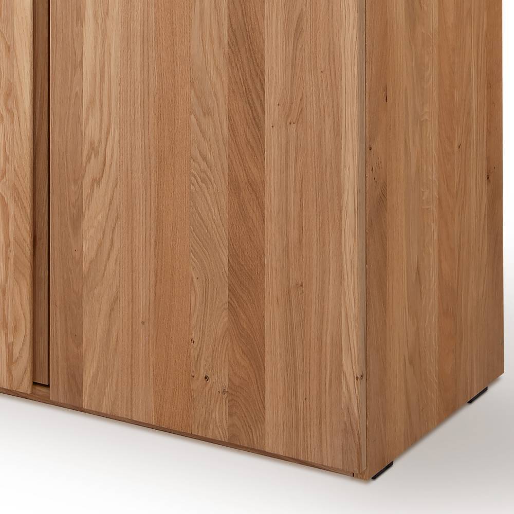 Eiche Massivholz Büroschrank Samluca mit Drehtüren 194 cm hoch