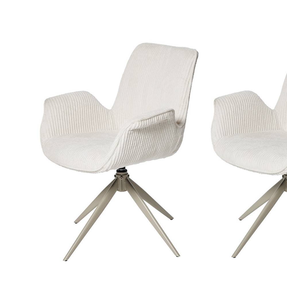 Esstisch Stühle Jemanu aus Cord drehbar (2er Set)