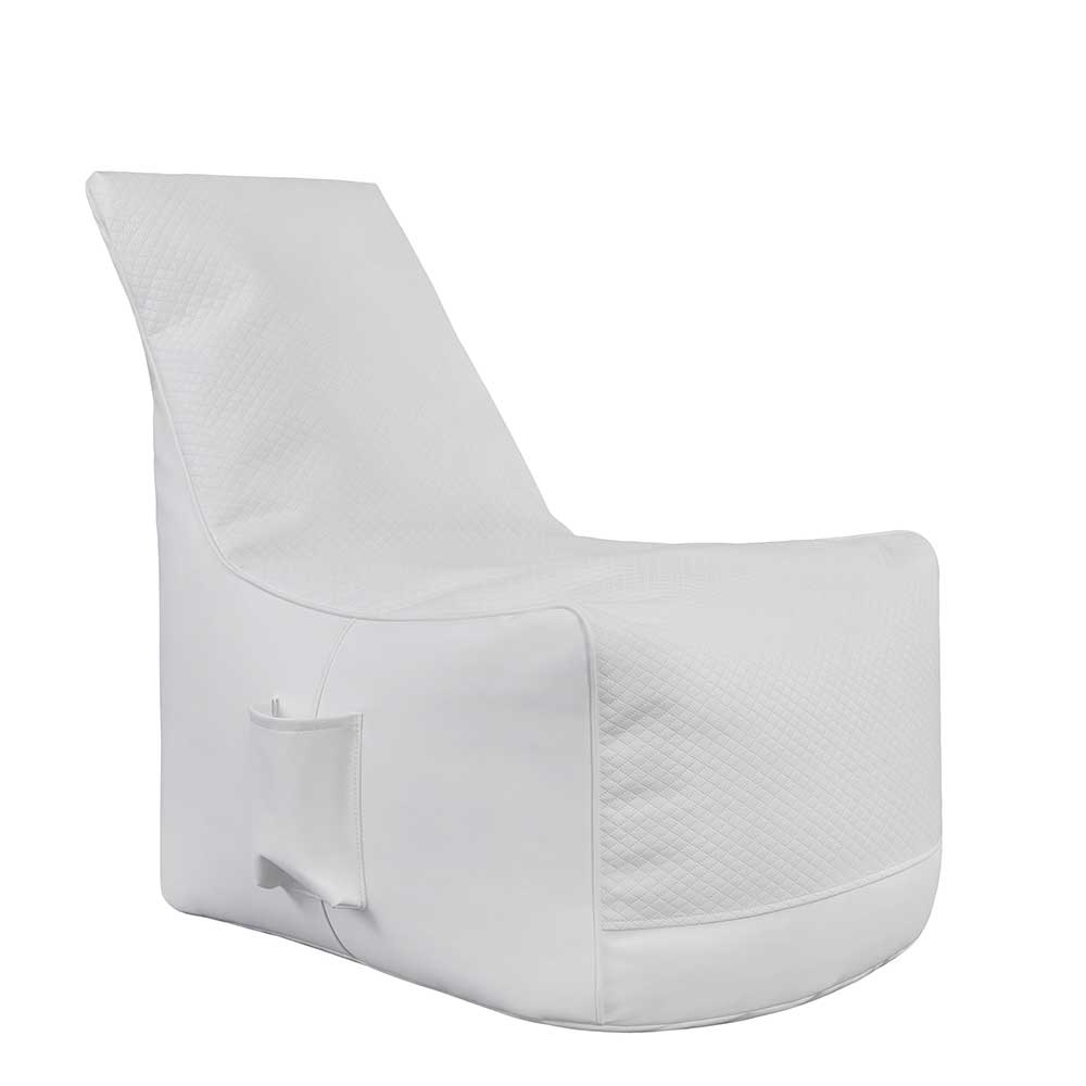 Sitzsack Sessel Navugada in Weiß mit Kunstleder Bezug