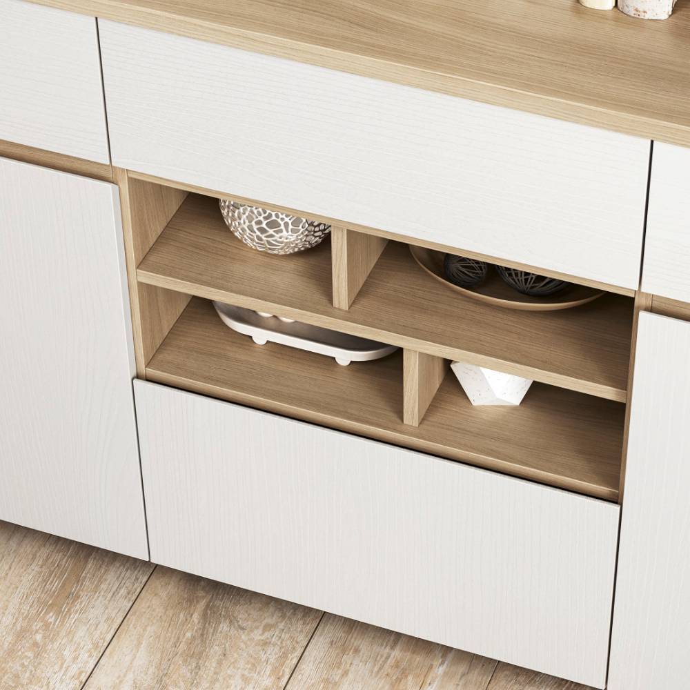 Büromöbel Komplettset Labrassa im Skandi Design melaminbeschichtet (dreiteilig)