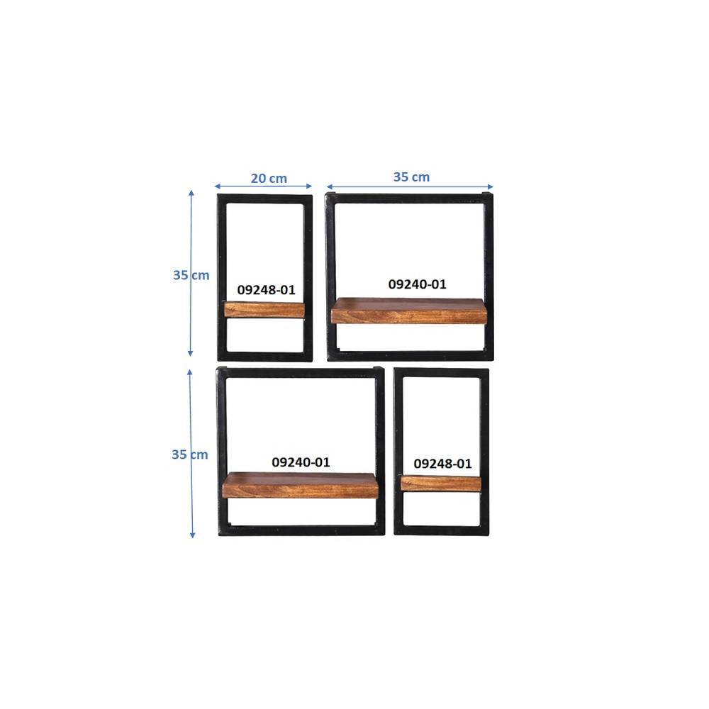 Wandregale Nicuda im Industry und Loft Stil lackiert (vierteilig)