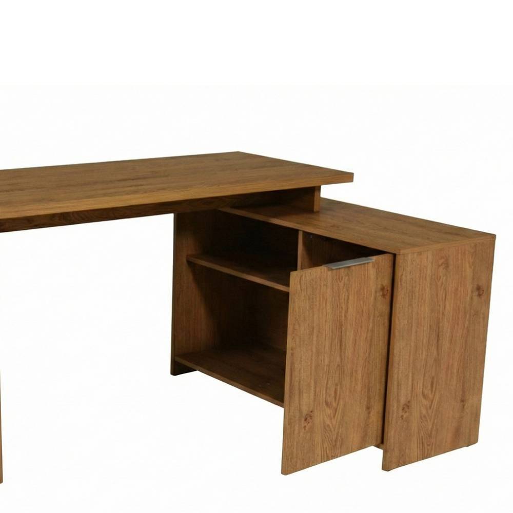 Schreibtisch Baldaniel mit Tür und Seitenregalen