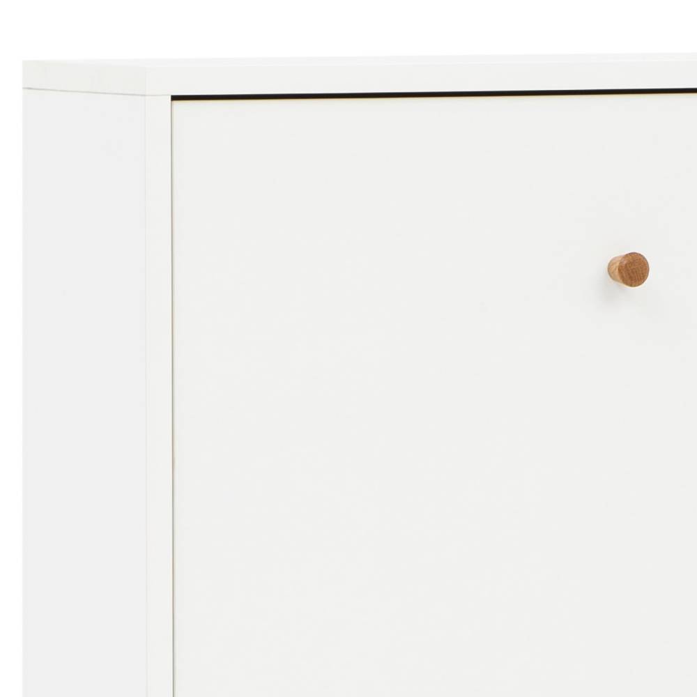 Schuhklappenschrank Linz in Weiß matt im Skandi Design