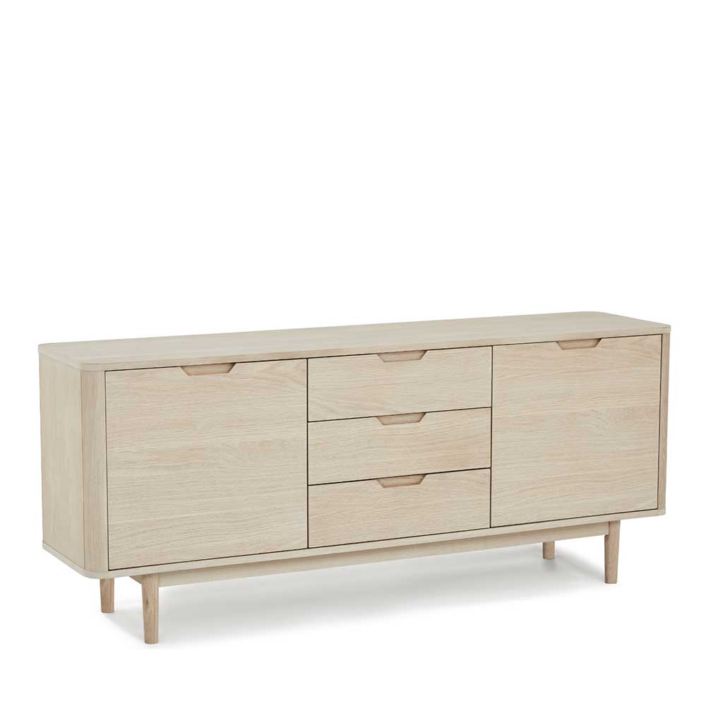 Esszimmersideboard Praguera im Skandi Design mit drei Schubladen