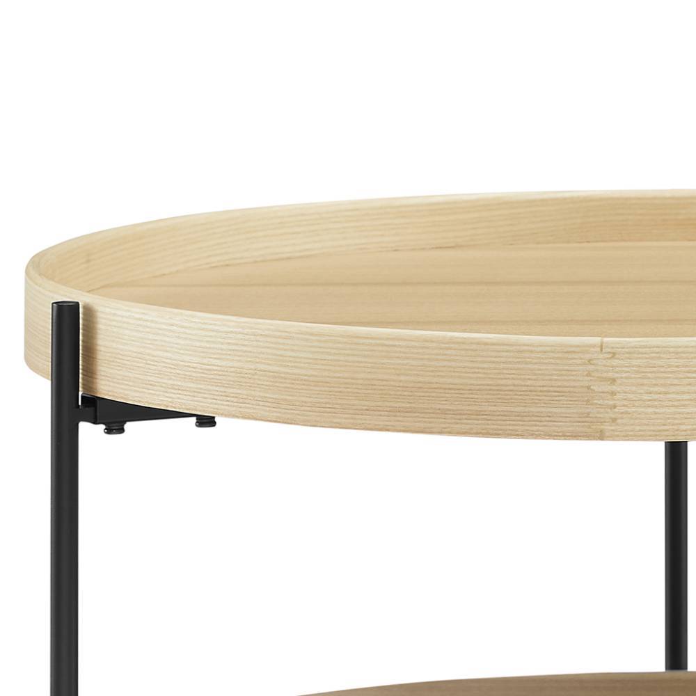 Skandi Design Couchtisch Snoudy in runder Form echtholzfurniert