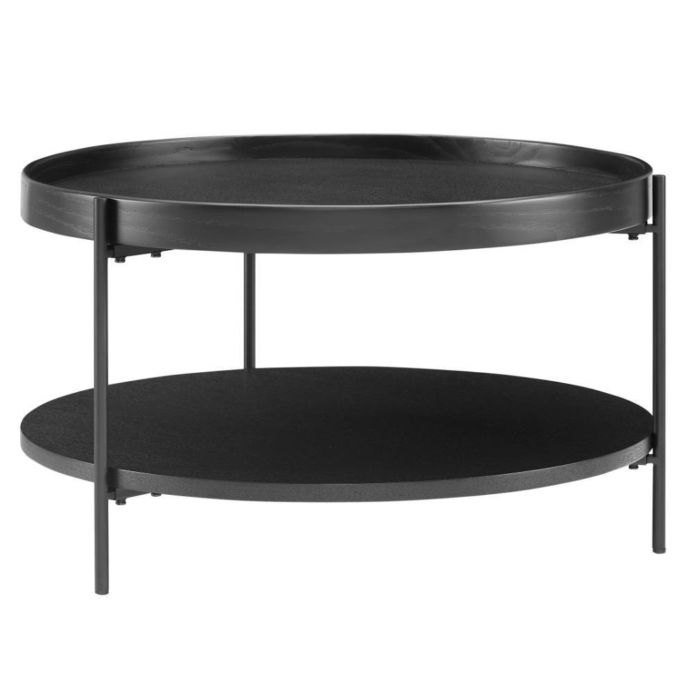 Couchtisch Nuvellas in runder Form - Schwarz