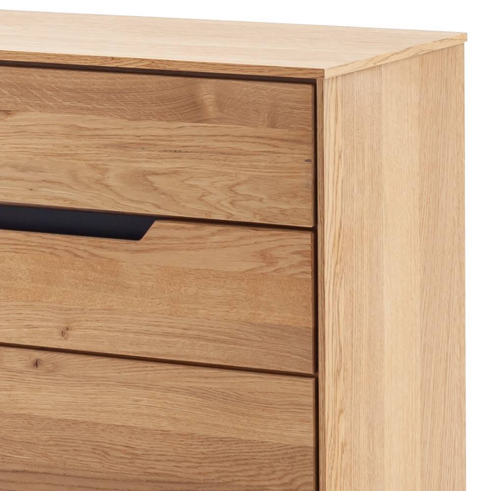 Kommode Sisam 103 cm breit mit Massivholz Türen