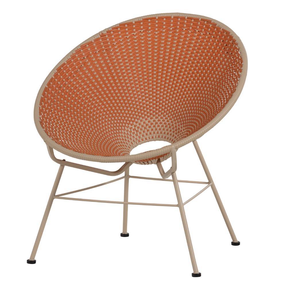 Garten Sessel Swan in Beige und Orange
