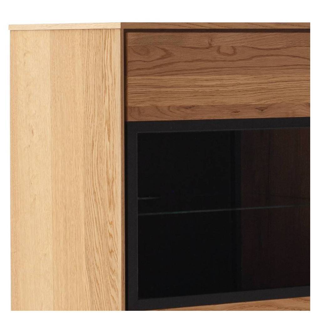 Wohnzimmer Highboard Sisam 130 cm hoch mit Glastür links