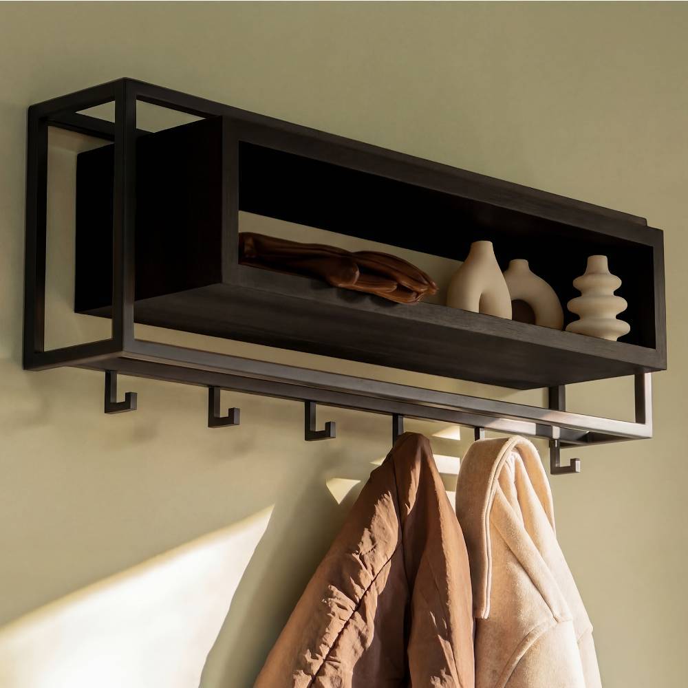 Wandgarderobe Cerala in Schwarz 78 cm breit