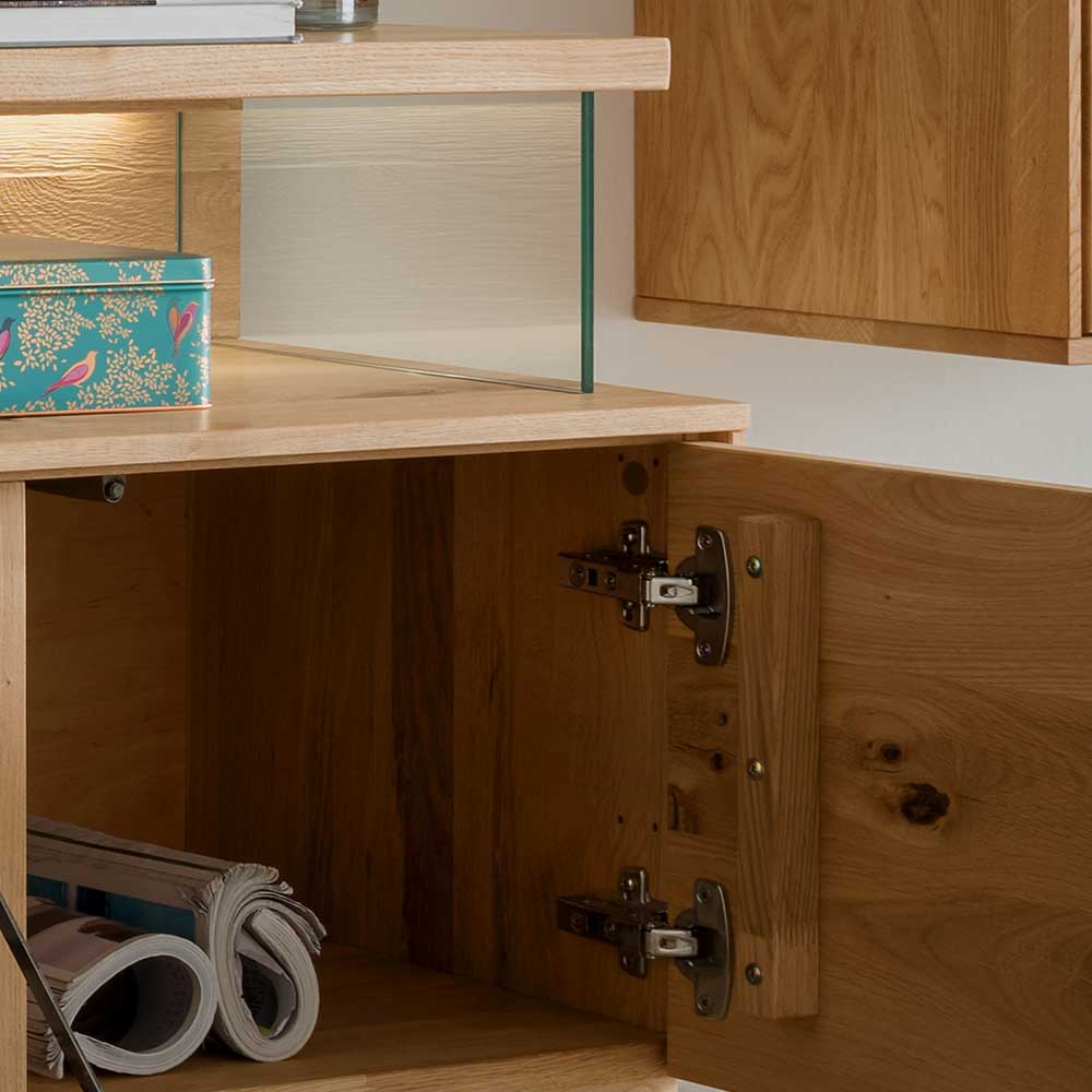 TV Wohnwand Wildeiche Onitos in modernem Design 213 cm breit (dreiteilig)