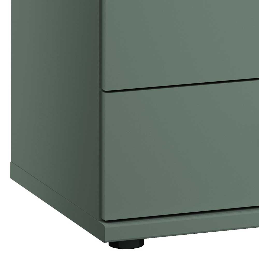 Doppel Bett 160 cm Forjan in Graugrün mit 48 cm Einstiegshöhe