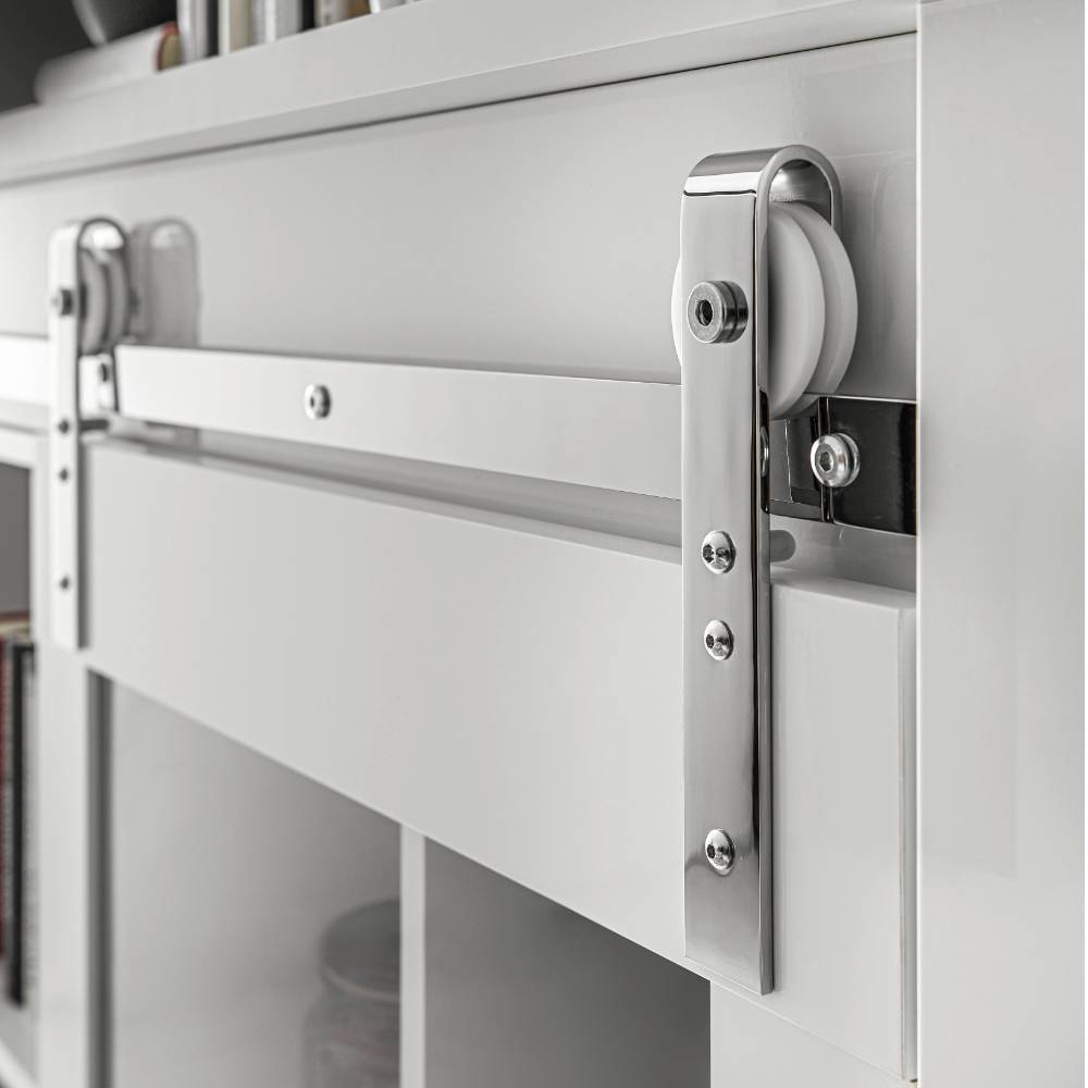 Sideboard Melvyno in Weiß mit Hochglanz Front