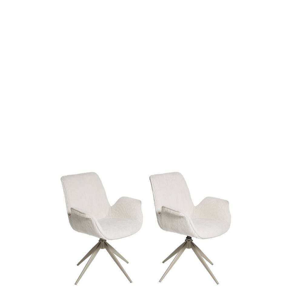 Esstisch Stühle Jemanu aus Cord drehbar (2er Set)