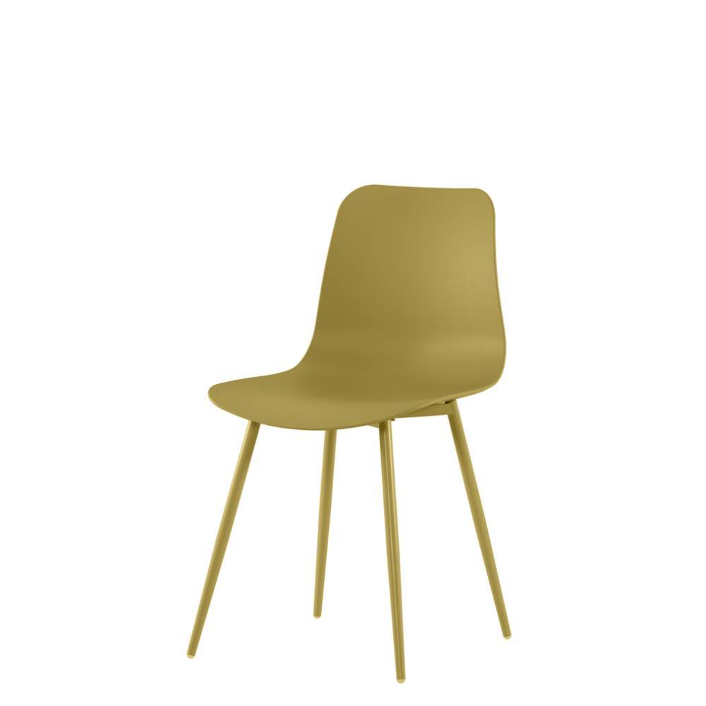 Stuhl Esszimmer Clienti in Senfgelb 45 cm Sitzhöhe (4er Set)