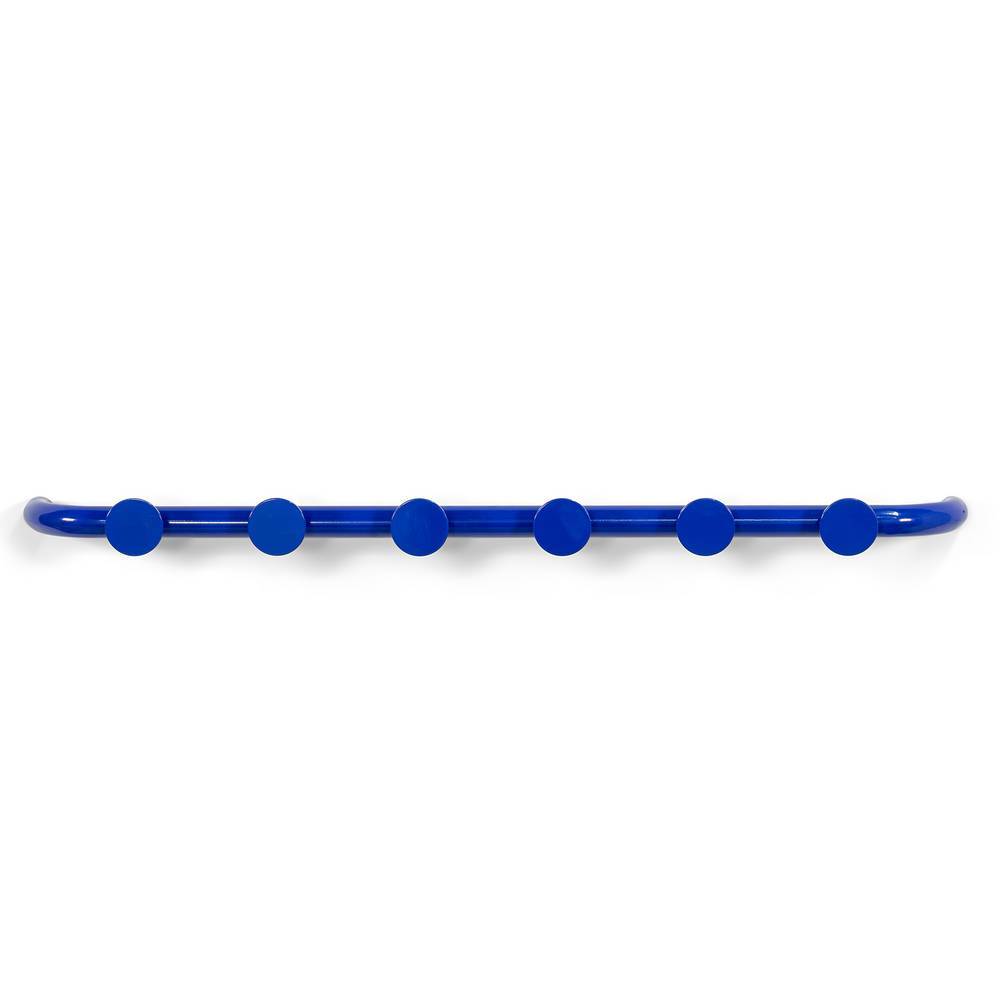 Retrostil Garderobenleiste Cokorino in Blau mit 6 Kleiderhaken