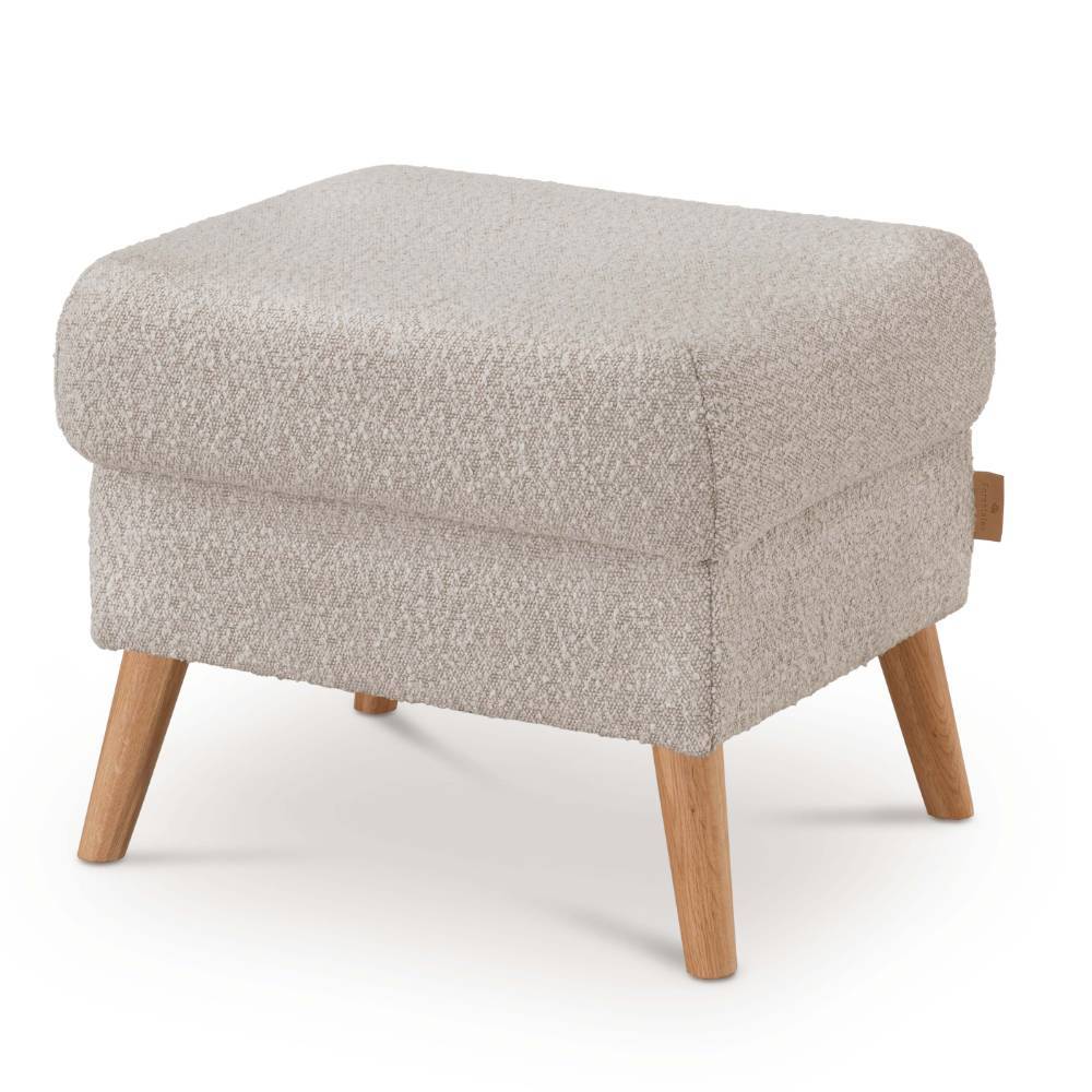 Polsterhocker Captino aus Boucle Stoff im Skandi Design